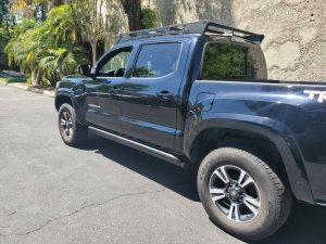 Toyota Tacoma Frame Mount Sliders - Go Rhino - Textured Black - `18-`23